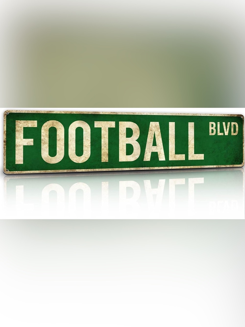 Green Vintage Football Wall Sign - Brand New
